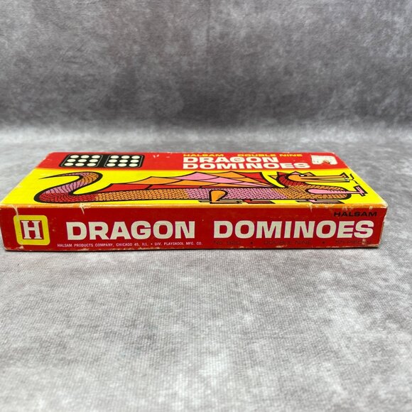 Vintage Halsam Dragon Dominoes 55-Piece Double Nine Set With Original Box #920 - Picture 5 of 9